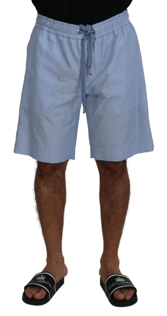 Dolce & Gabbana Sommer-Shorts hellblau aus Leinenmix