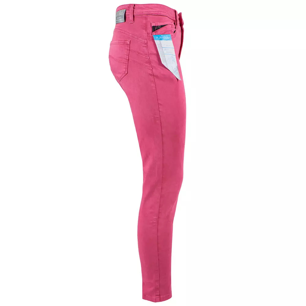 Yes Zee Schicke Fuchsia Skinny Jeans mit Knöchelschlitz