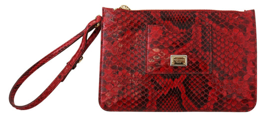 Dolce &amp; Gabbana Elegante pochette serpente Ayers in pelle rossa