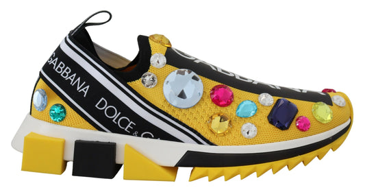 Dolce & Gabbana Exquisite gelbe Techno-Gewebe-Sneakers