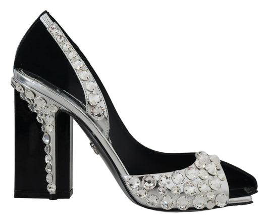 Dolce & Gabbana Elegante, mit Kristallen verzierte Lederpumps