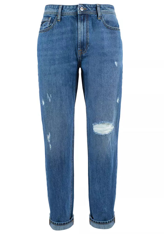 Yes Zee Chic Ripped Regular Fit Herrenjeans in Blau