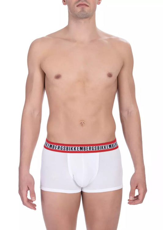 Bikkembergs Elegante valigia in cotone bianco bipack