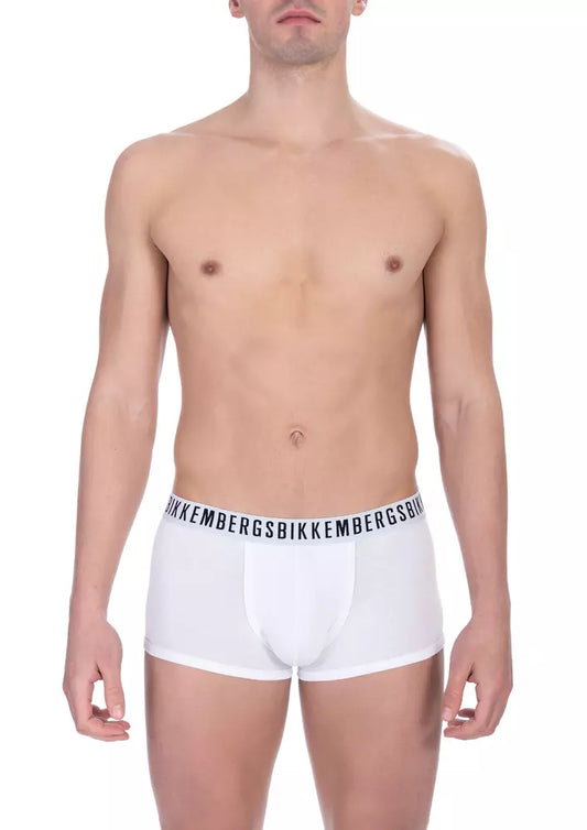 Bikkembergs Sleek White Trunk Bi-pack for men