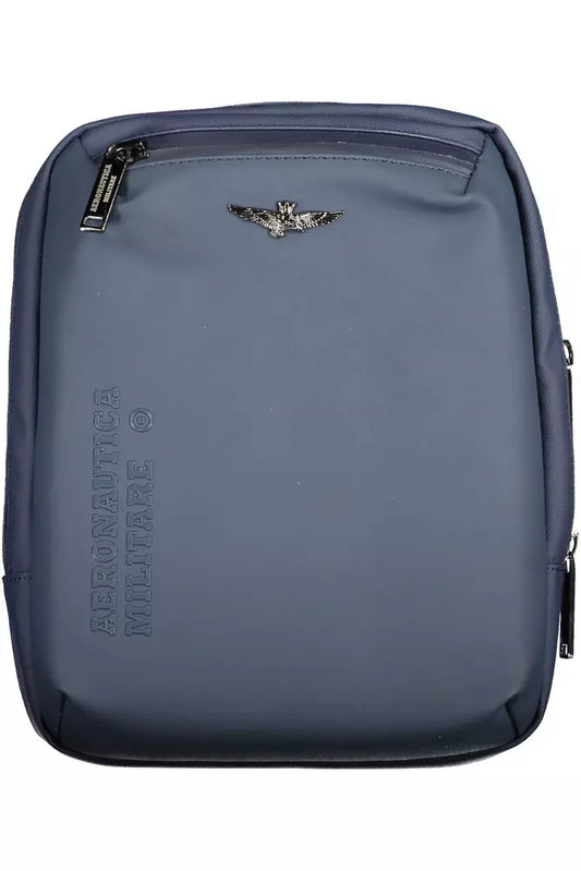 Aeronautica Militare Slim blue shoulder bag with laptop compartment