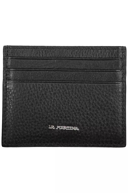 La Martina Elegant card holder made of black leather