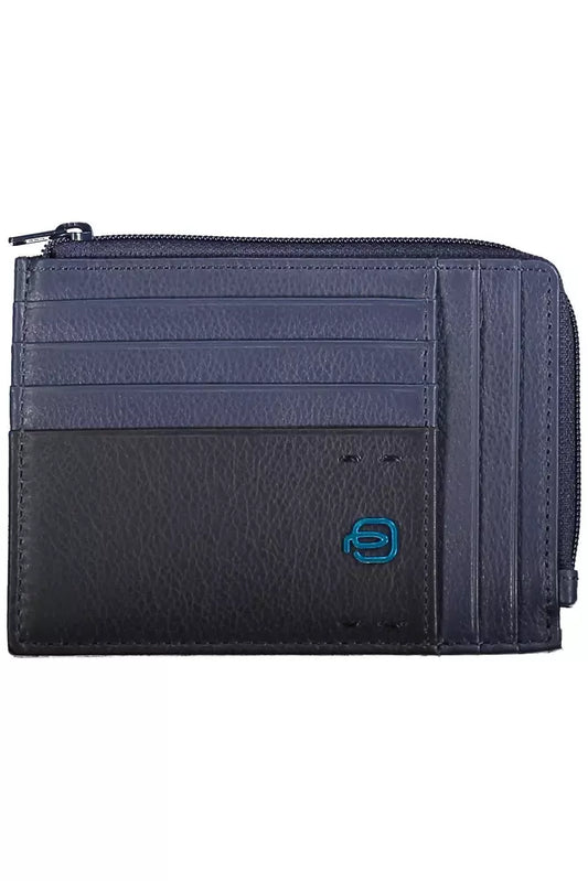 Piquadro Elegantes blaues Leder-Kartenetui mit RFID-Block