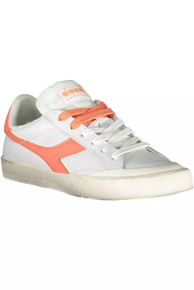 Diadora Elegante weisse Leder-Schnürsenkel-Sneakers