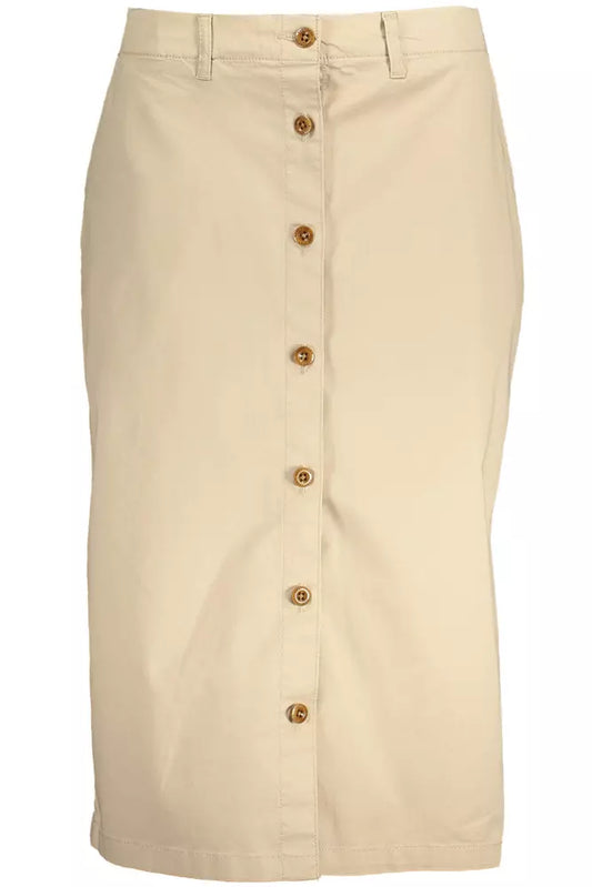 Gant Chic beige longuette skirt with classic button placket