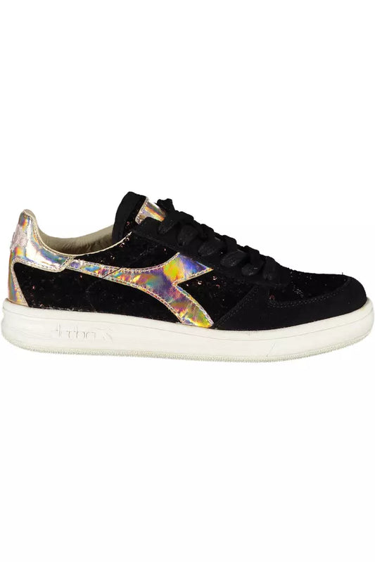 Diadora Chic Black Contrast Lace Up Sneakers