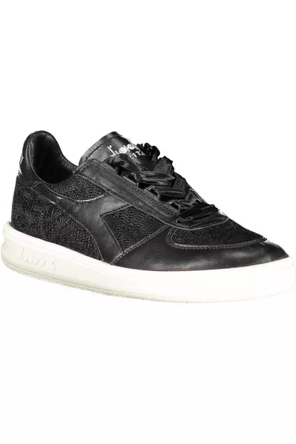 Diadora Schicke bestickte schwarze Sportschuhe