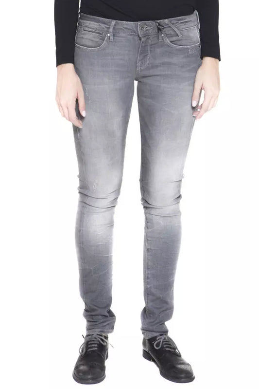 Guess Jeans Schicke schmale graue Jeans mit verblasstem Bein