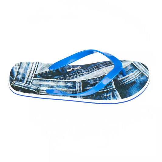 Just Cavalli trendy light blue flip flops for men