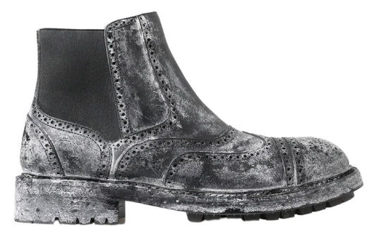 Dolce & Gabbana schwarze verblasste Chelsea-Stiefel