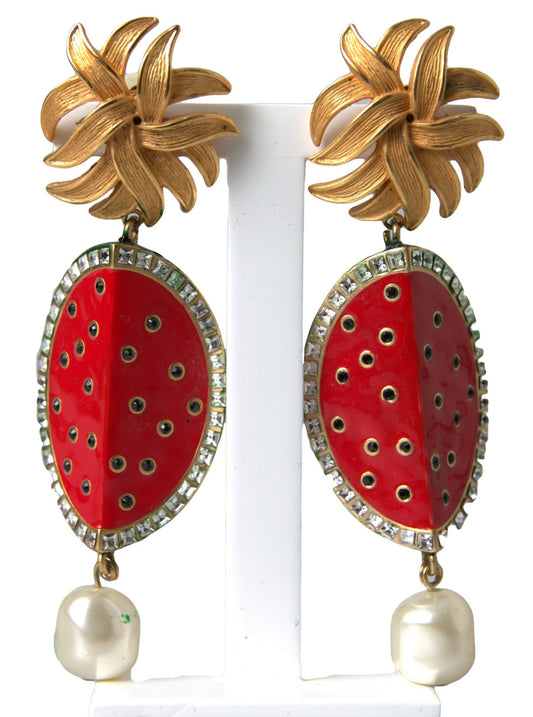 Dolce &amp; Gabbana red watermelon clip earrings