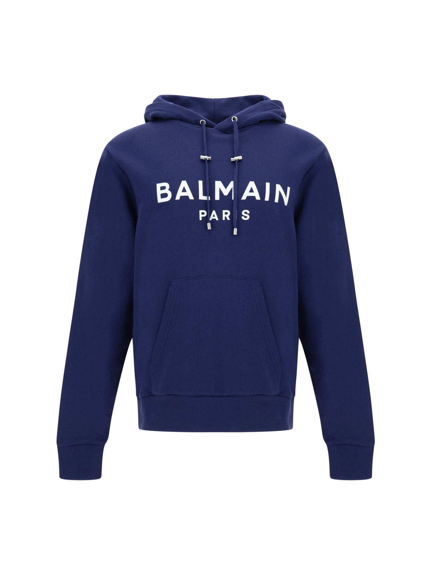 Balmain Eleganter Kapuzenpullover mit Monogramm in Marineblau