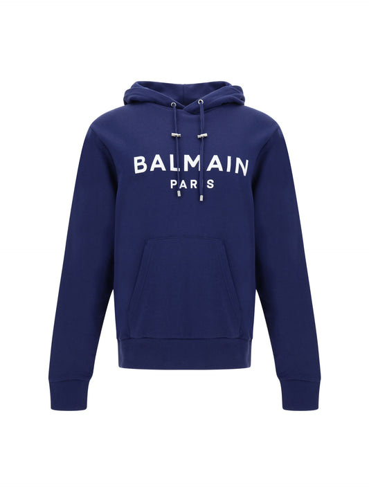 Balmain Elegant monogram hoodie in navy blue