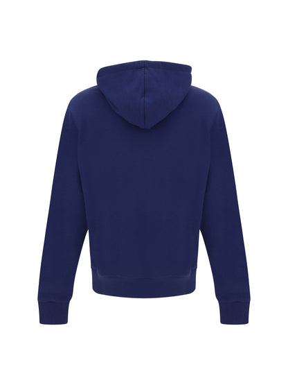 Balmain Eleganter Kapuzenpullover mit Monogramm in Marineblau