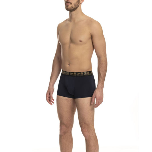 Cavalli Class Classic Blue Cotton Trunks Doppelpack