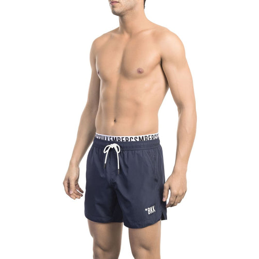 Bikkembergs Elegante blaue Badeshorts mit Designerband