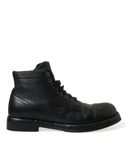 Dolce & Gabbana Stiefelette aus schwarzem Pferdeleder