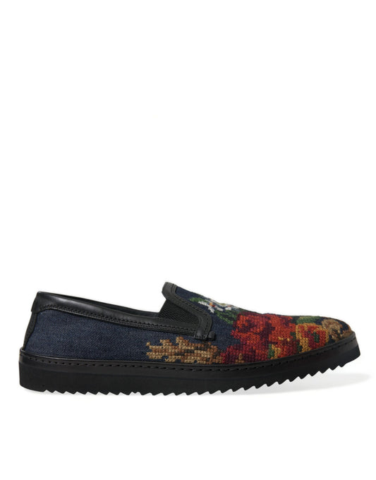 Dolce & Gabbana Elegante Multicolor Loafers mit Blumenmuster