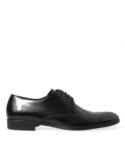 Dolce & Gabbana Elegante Schwarze Leder Derby Formale Schuhe