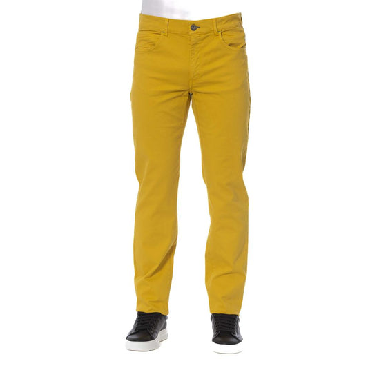 Trussardi Jeans Elegant trousers in yellow cotton blend