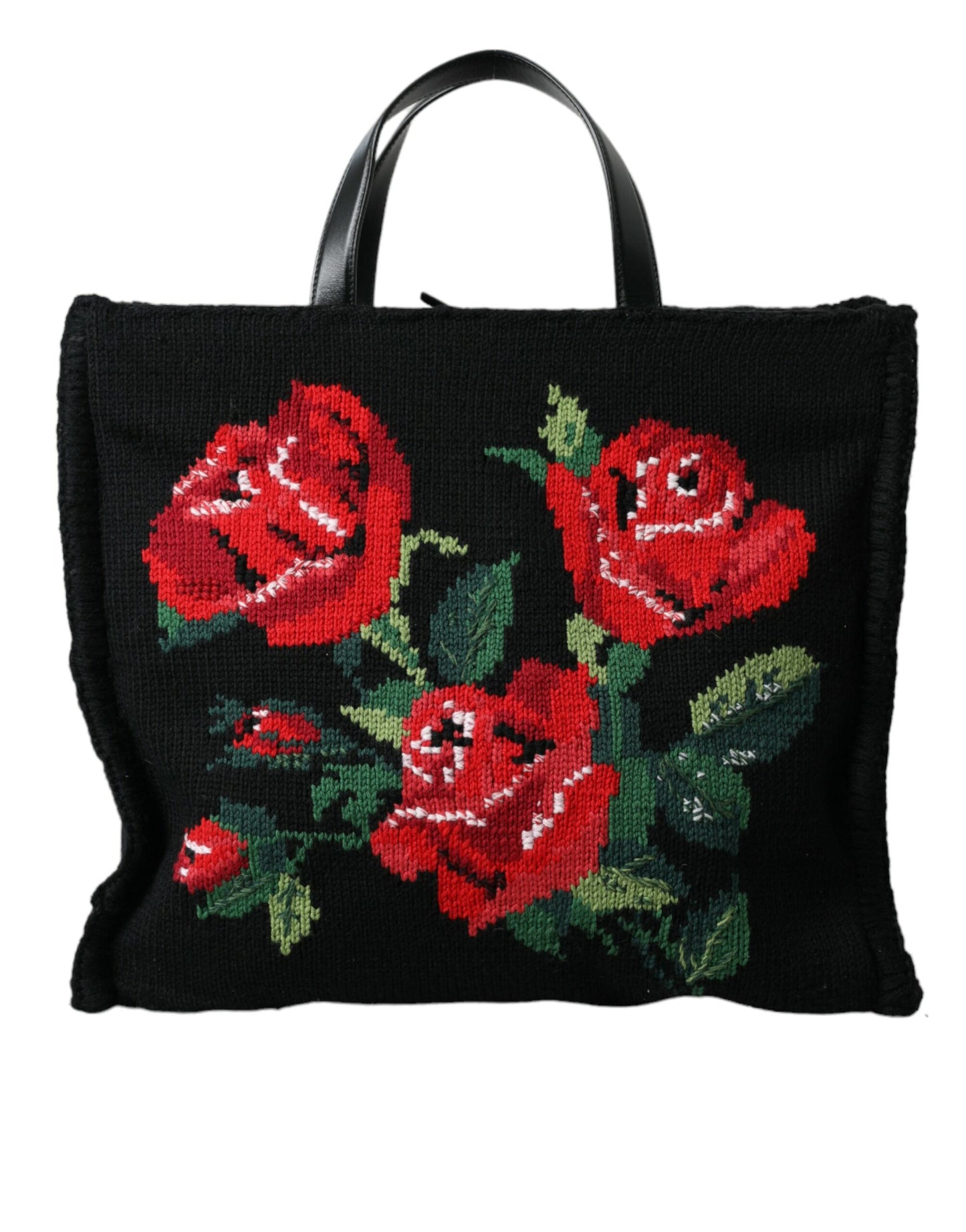 Dolce & Gabbana Schwarze Tote mit schicker Blumenstickerei