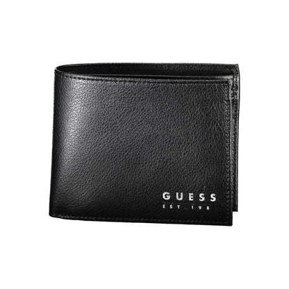 Guess Jeans Schicke schwarze Leder-Geldbörse mit zwei Fächern