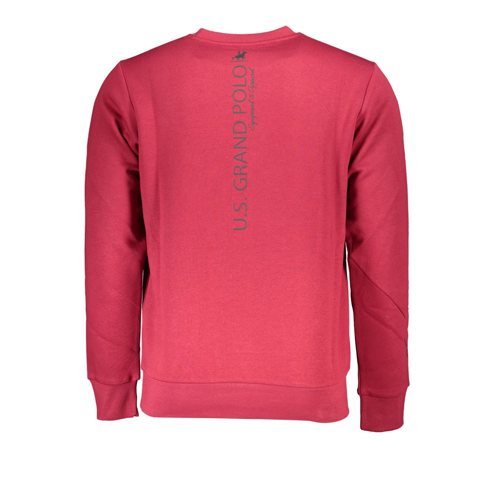 U.S. Grand Polo Schickes rosa Fleece-Sweatshirt mit Rundhalsausschnitt