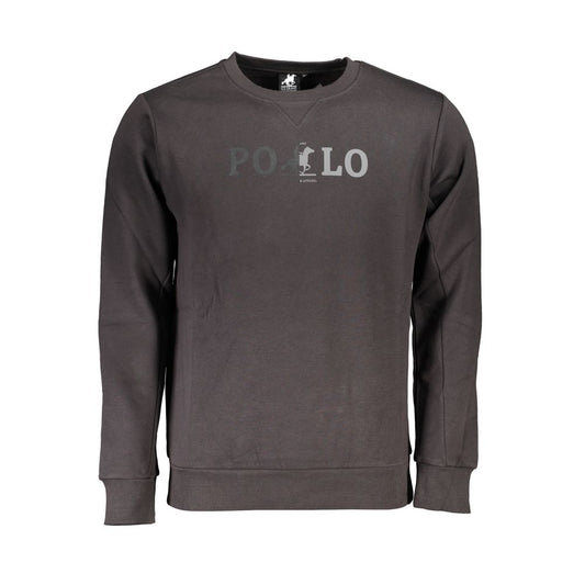 U.S. Grand Polo Klassisches Fleece-Sweatshirt mit Rundhalsausschnitt in Grau