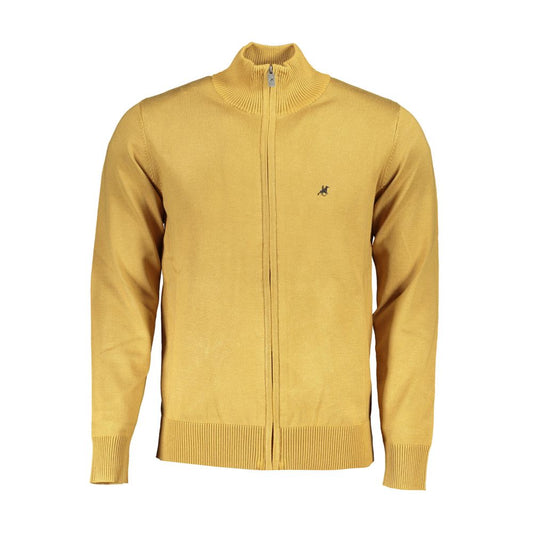 US Grand Polo Elegante cardigan giallo con maniche lunghe e ricami