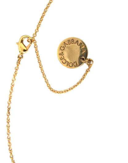 Dolce & Gabbana Gold Messing Kette Hund Herz Anhänger Charme Halskette