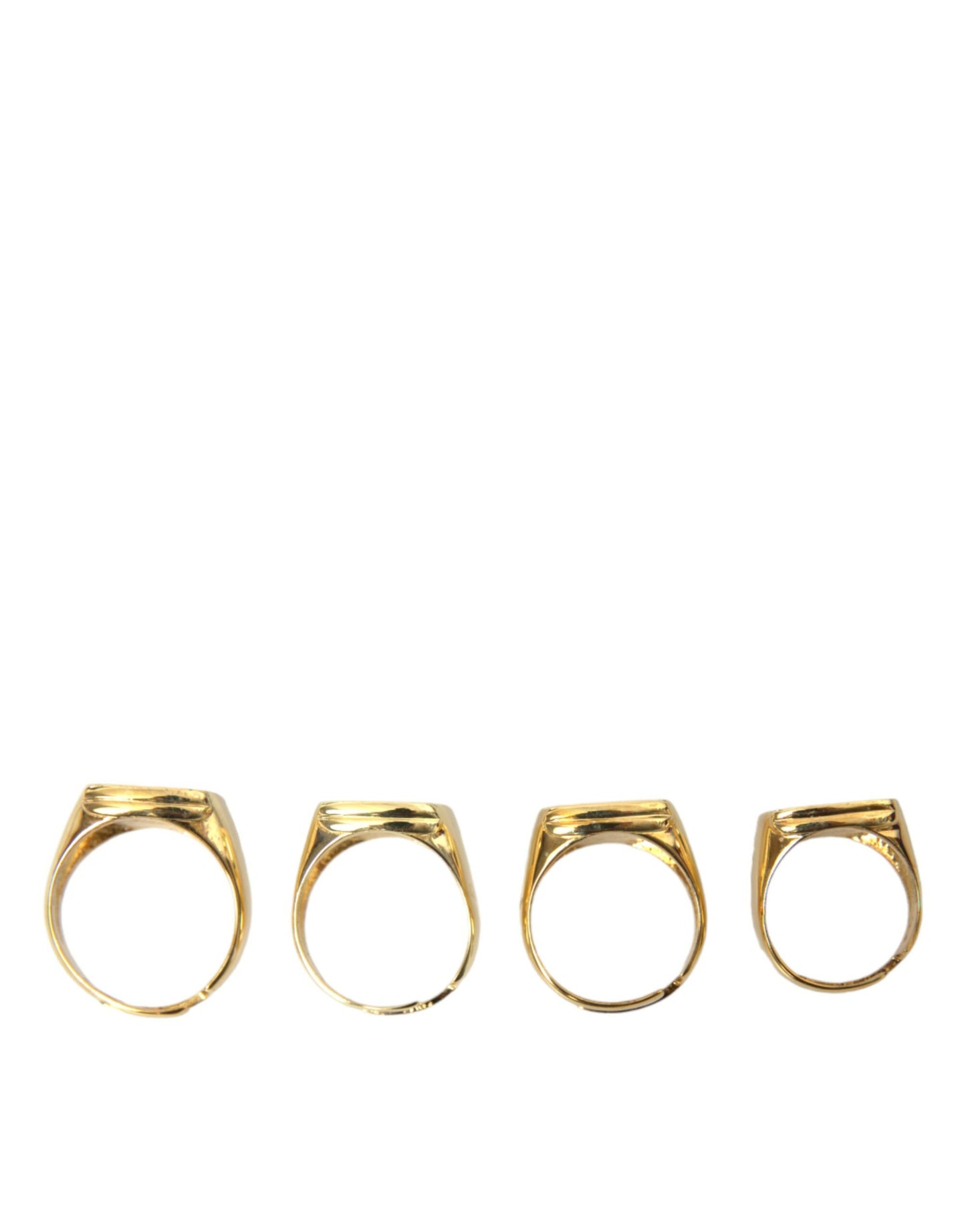 Dolce & Gabbana Gold Messing KING Emaille Satz von 4 Ring