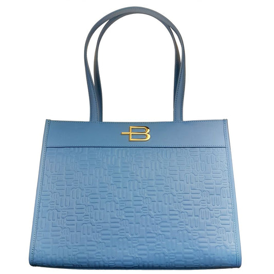 Baldinini Trend Shopper-Tasche aus hellblauem Kalbsleder