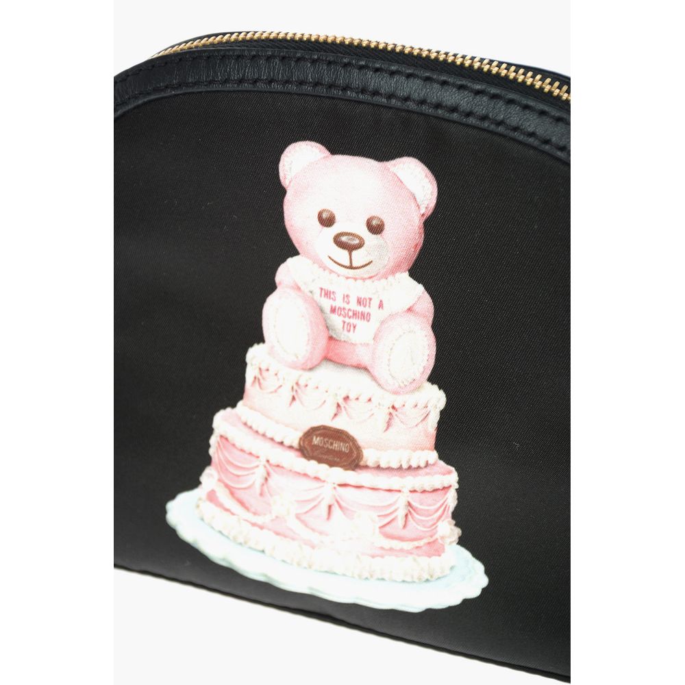 Moschino Couture Teddybär Print Nylon Clutch