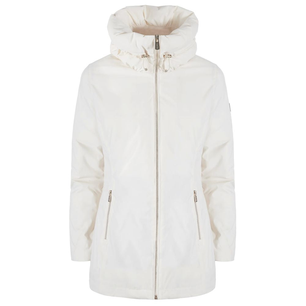 Yes Zee Daunenjacke mit hohem Kragen in Weiss