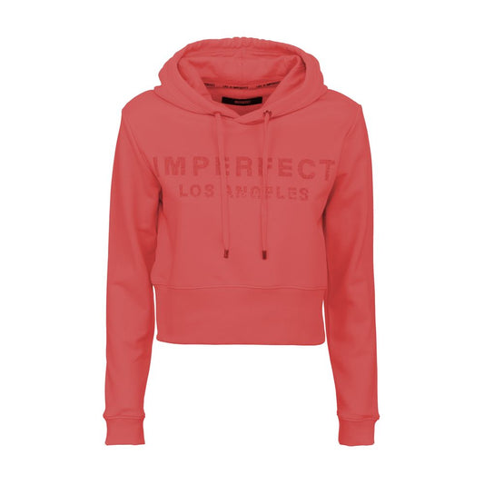 Imperfect Strass Logo Roter Hoodie - Gemütliches Fashion Statement