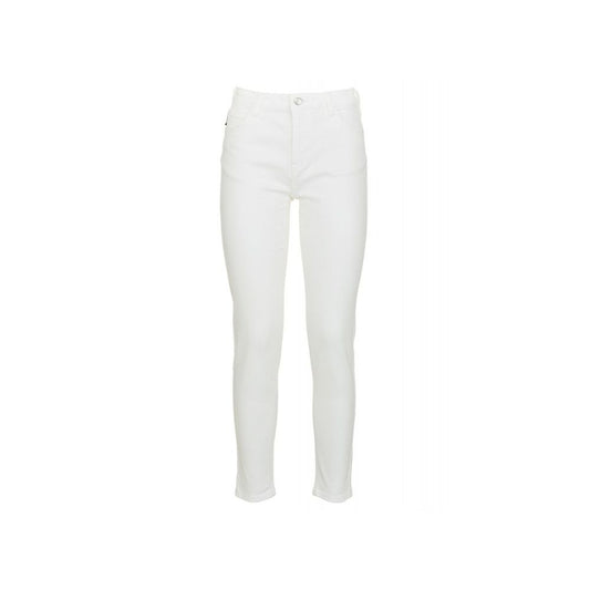 Imperfect Elegante Hose mit hohem Bund und schmalem Bein in Weiss