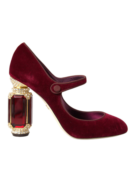 Dolce & Gabbana Rote Samt Mary Jane Pumps