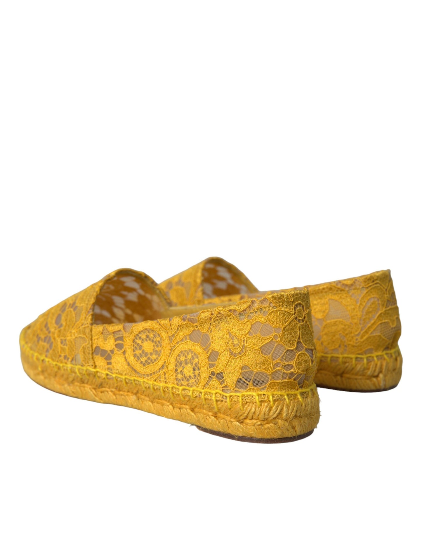 Dolce & Gabbana Gelbe Taormina Lace Espadrille Schuhe