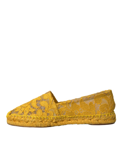 Dolce & Gabbana Gelbe Taormina Lace Espadrille Schuhe