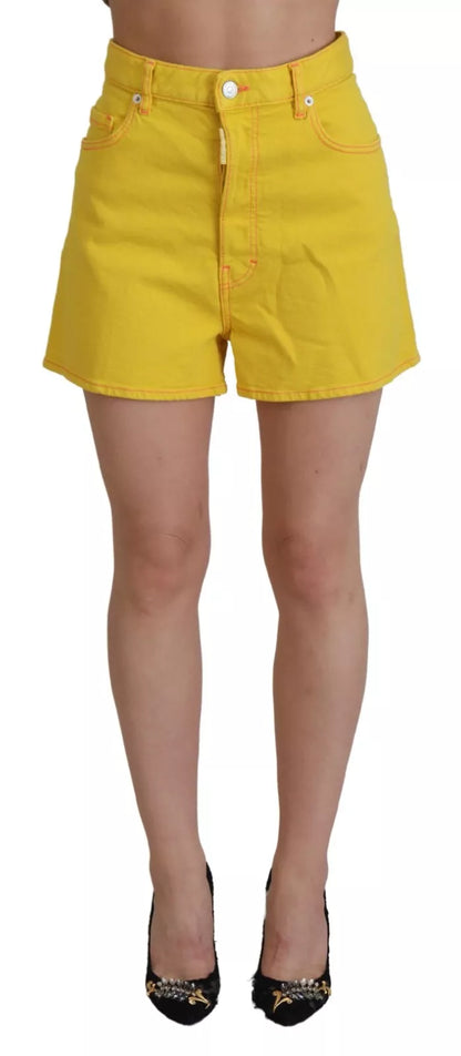 Dsquared² Gelb Baumwolle Hohe Taille Baggy Hotpants