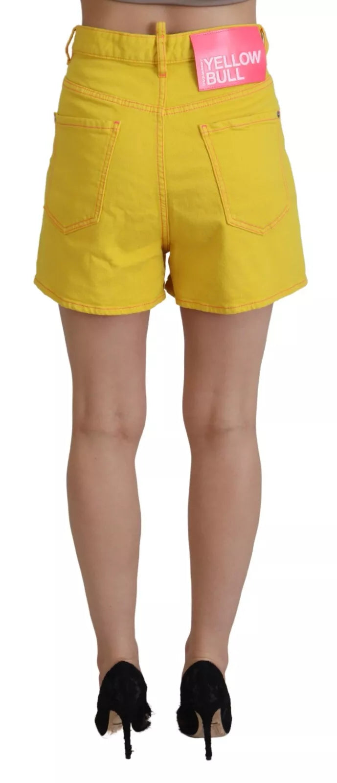 Dsquared² Gelb Baumwolle Hohe Taille Baggy Hotpants