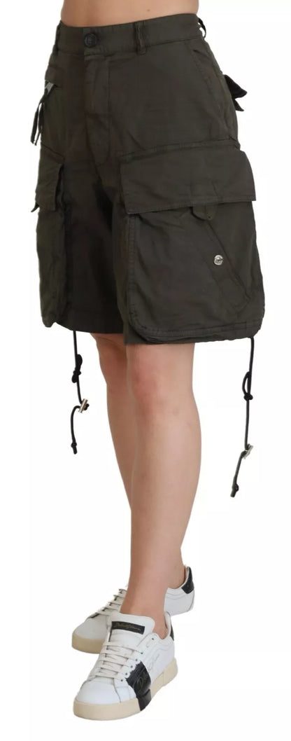 Dsquared² Grüne Cargo-Bermuda-Shorts mit hoher Taille 45 Sekunden￼