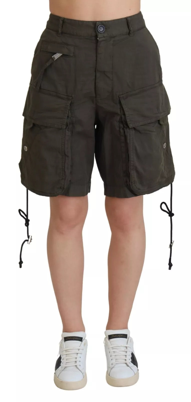 Dsquared² Grüne Cargo-Bermuda-Shorts mit hoher Taille 45 Sekunden￼