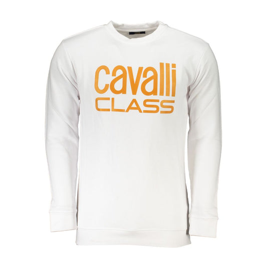 Cavalli Class Weisser Baumwollpullover