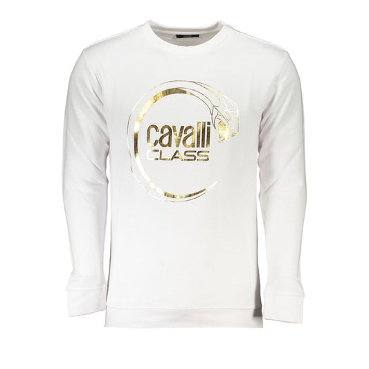 Cavalli Class Weisser Baumwollpullover