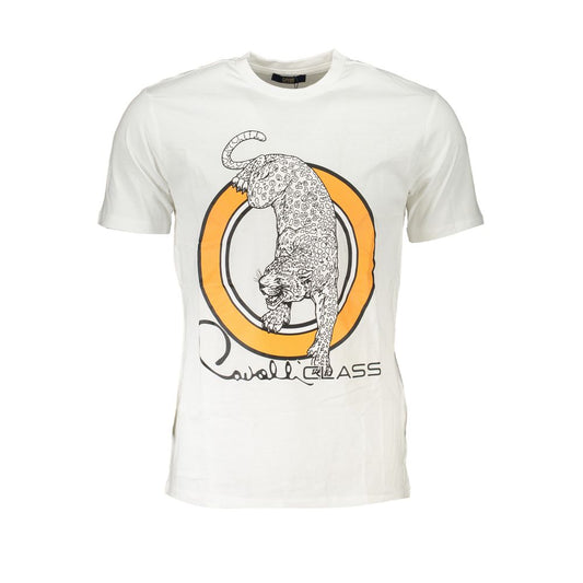 Cavalli Class T-Shirt aus weisser Baumwolle